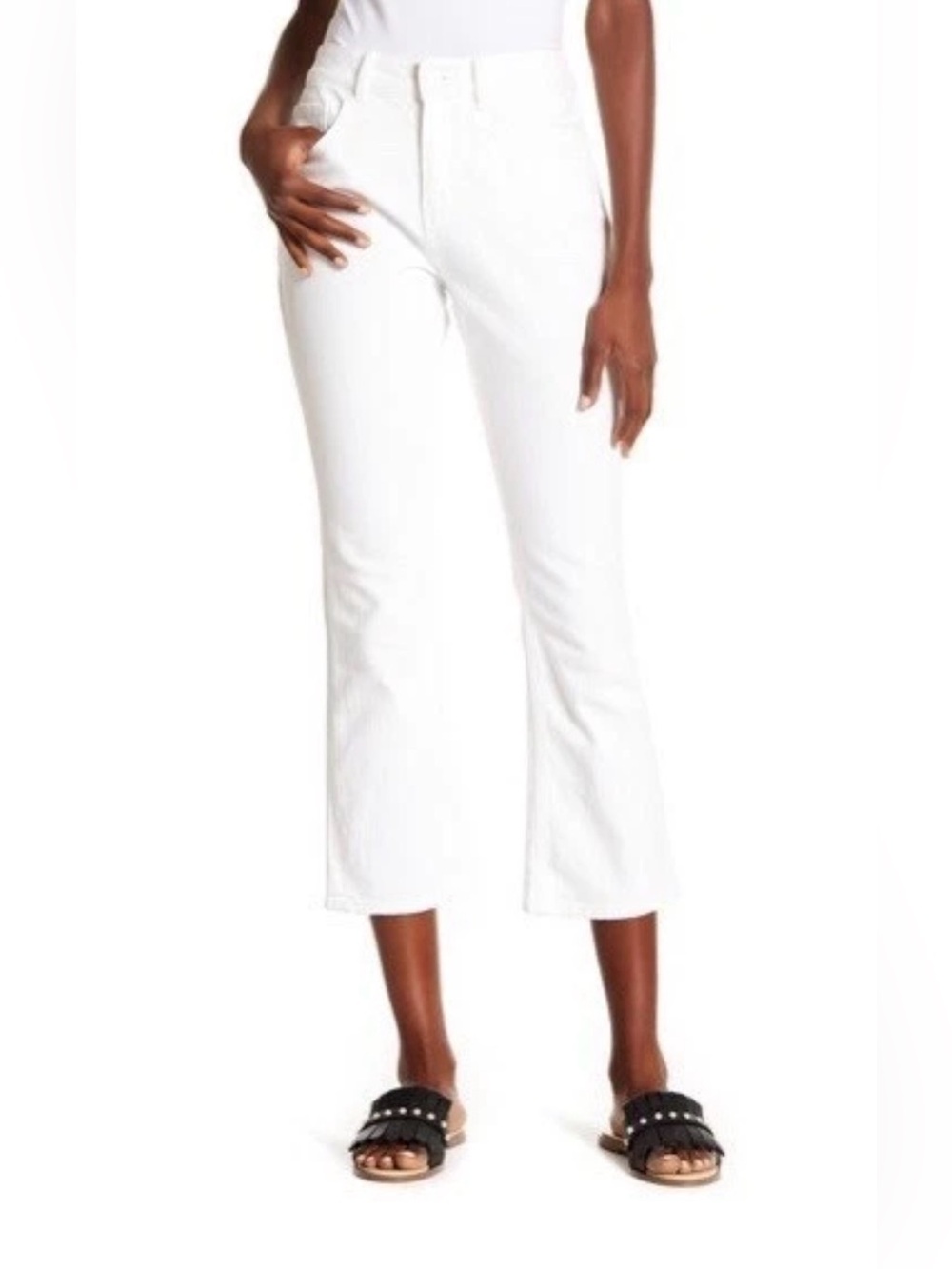 Kate Spade Broome Street White High Rise Crop Kick Flare Jeans Size 27